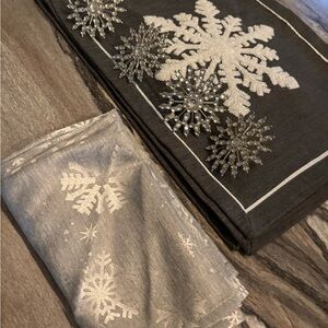 Snowflake Embellished Placemats and Napkin Set